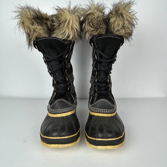 Sorel Boots Womens Size 7 Joan Of Arctic Waterproof Insulated Black Lace Up - Picture 3 of 16